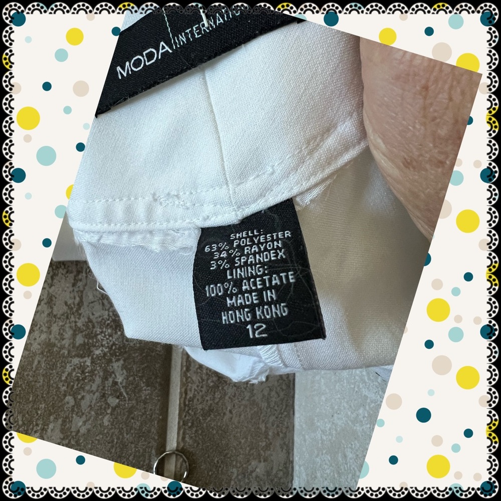 Moda white slacks, size 12 - Picture 5 of 5